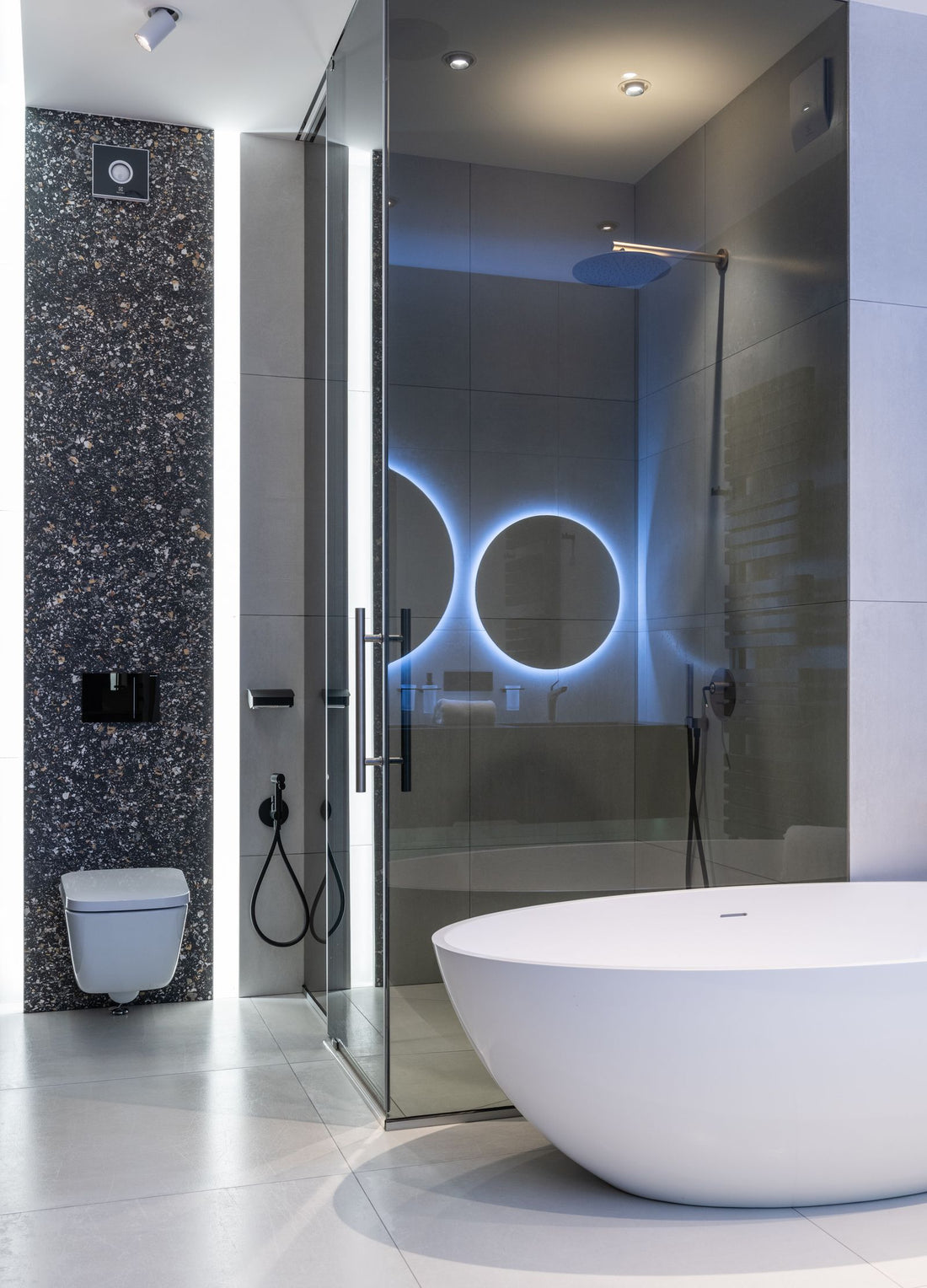 A bright, clean modern bathroom