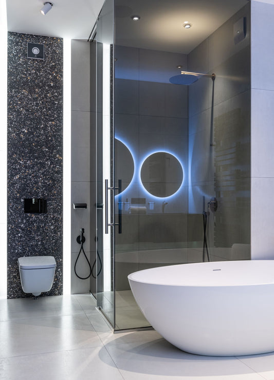 A bright, clean modern bathroom